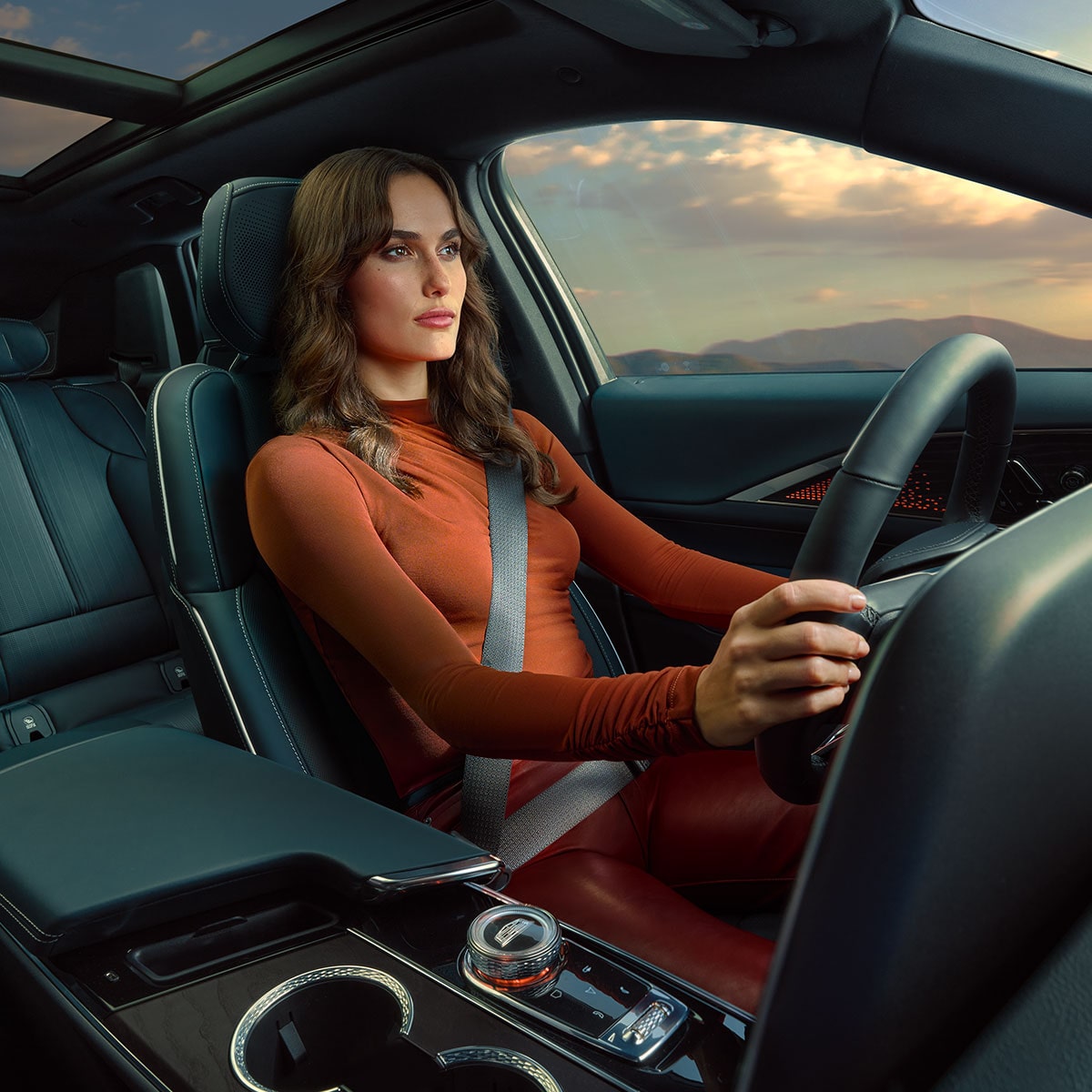 Lyriq gallery all interior woman driving