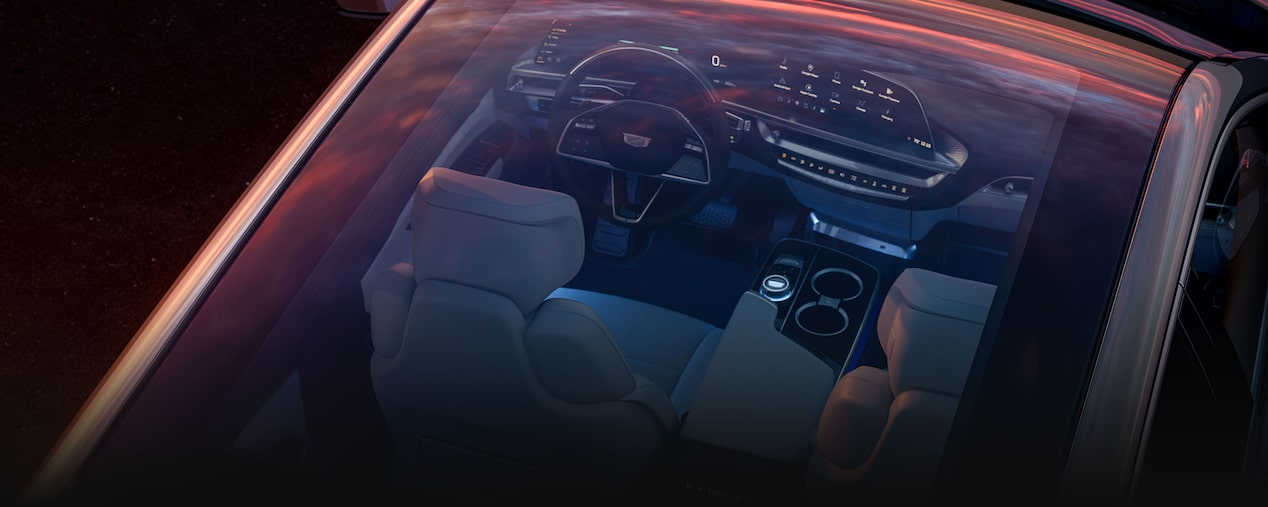 An Aerial Shot of the Massive Sunroof of the Cadillac LYRIQ