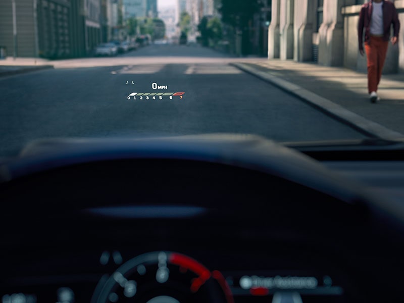 Close-up View of the 2026 CT4 Head-up Display on the Windshield