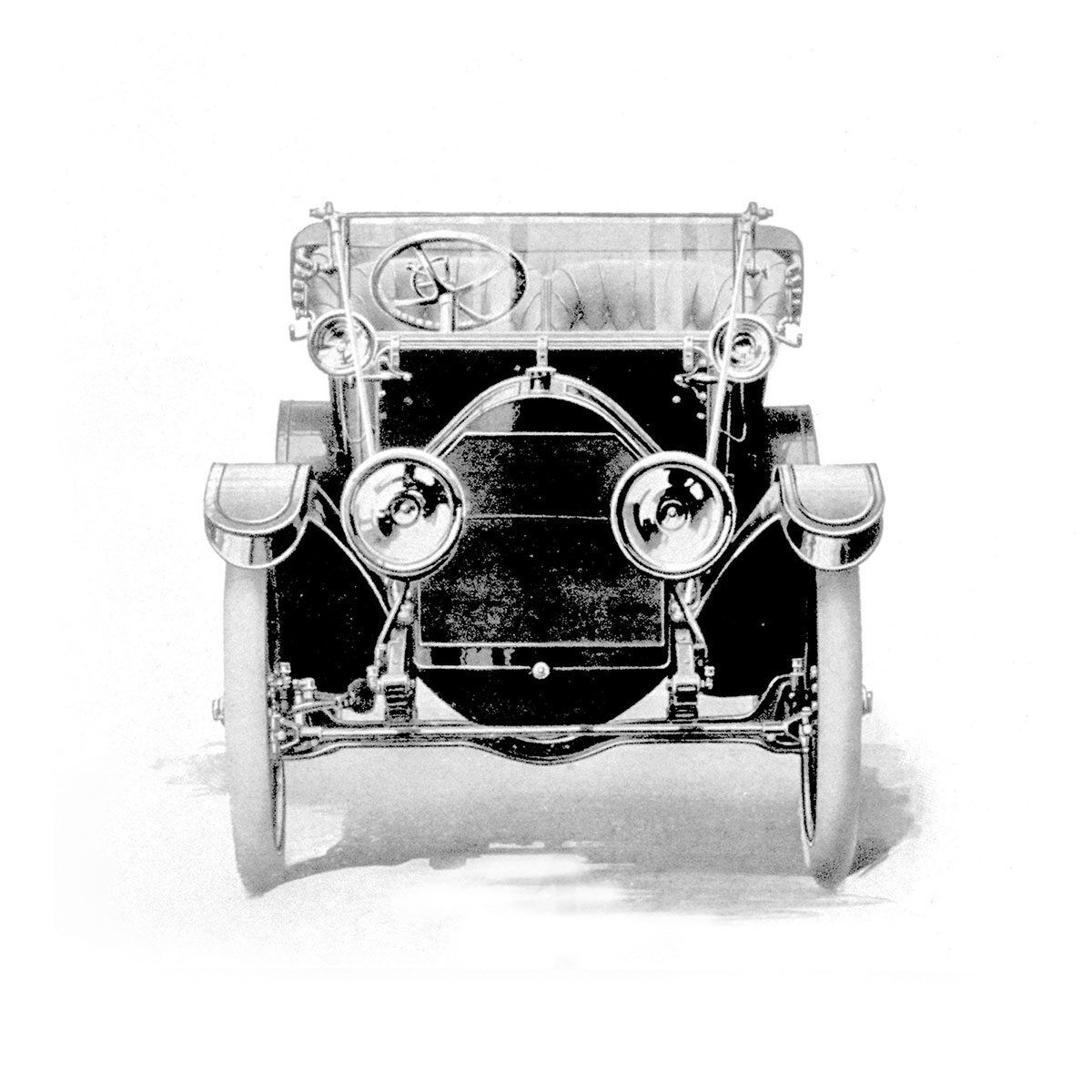 Old Cadillac Wagon In Black And White