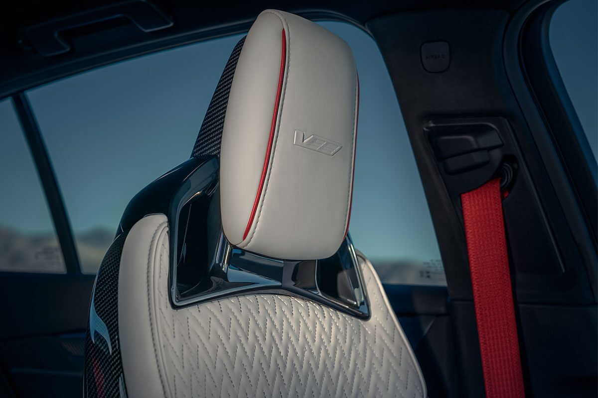 Close-up of a White Seat in 2025 Cadillac CT5-V
