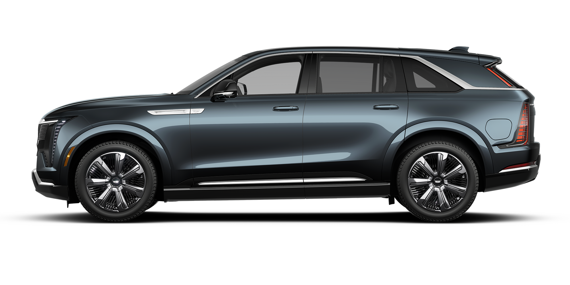 Side Profile of the Blue 2026 Cadillac ESCALADE IQ Electric SUV