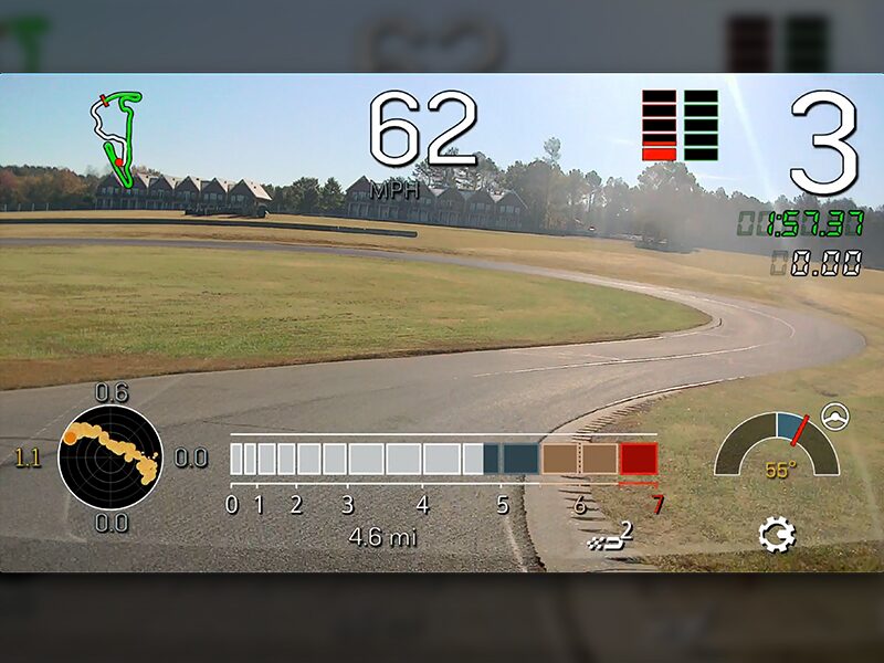 A Screenshot of a Road and Data on the CT4-V Integrated Performance Recorder